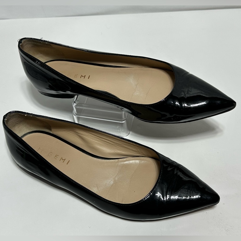 M. Gemi Black Patent Pointed Toe Flats  Ballet Womens Shoes Size 6.5 US 37 EUR